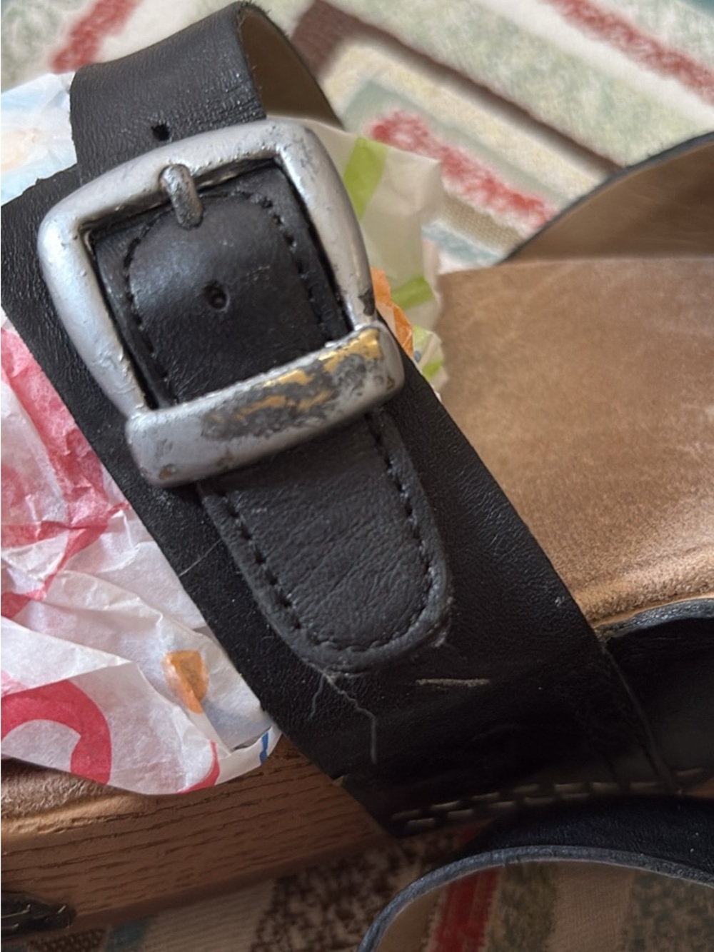Dansko Black Leather Buckle Wedge Sandals EU 41 - Picture 7 of 8